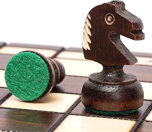 Miniatura 3 de Husaria Juego de ajedrez internacional europeo de madera de ajedrez King Classic - Juego de ajedrez de tamaño pequeño de 113 pulgadas con tablero