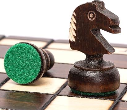 Husaria European International Chess Wooden Game Set,#34;King's Classic - 28.8-centimeter Small Size Chess Set with Folding Board and Felt Bottom Chessmen
