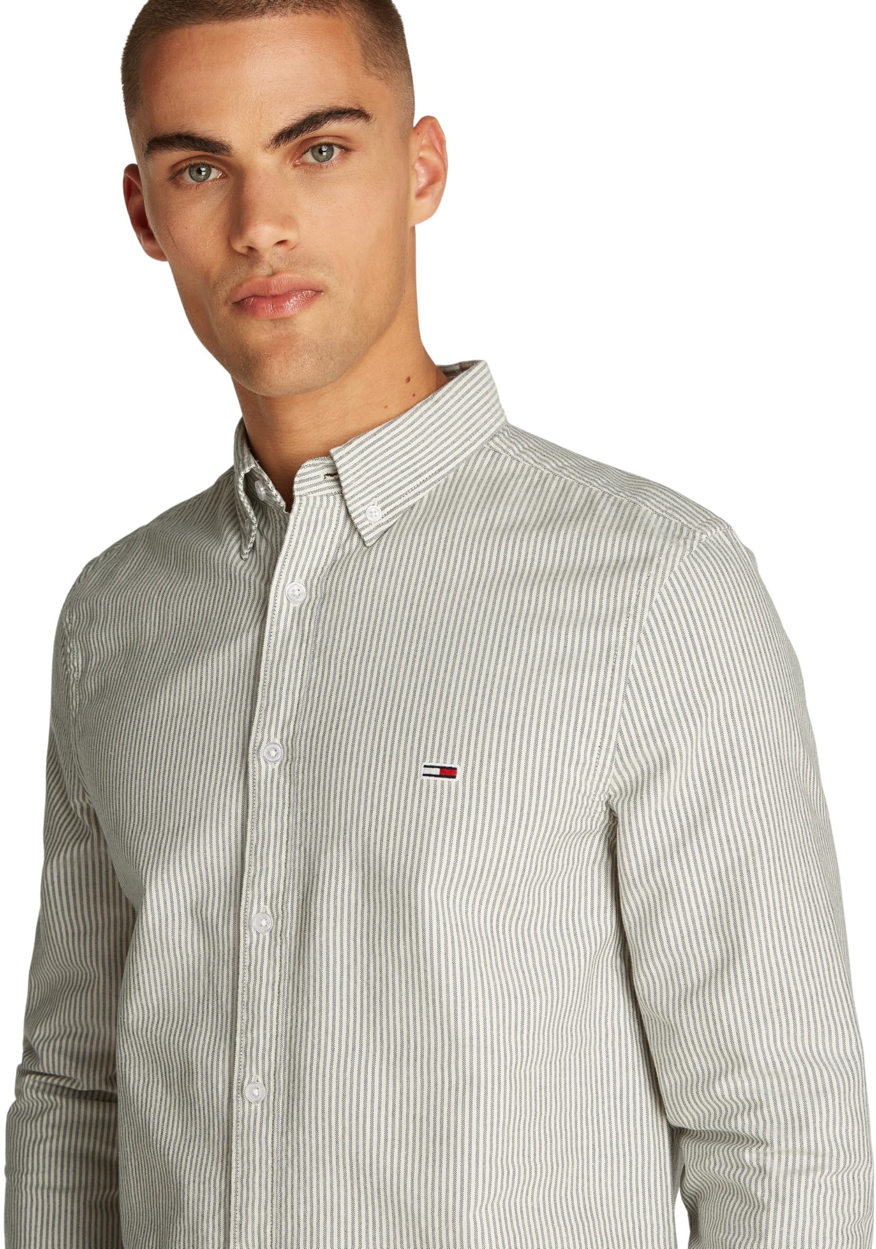 Tommy Jeans Uomo Camicia Stripe Oxford Slim Fit