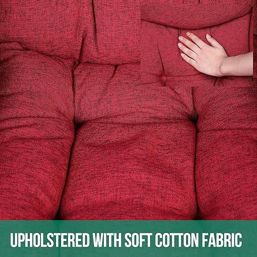 Miniatura 6 de VIVIJASON Silla moderna de tela de algodón con otomana, silla de salón contemporánea con marco de acero, juego de sofá con reposapiés, reposabrazos