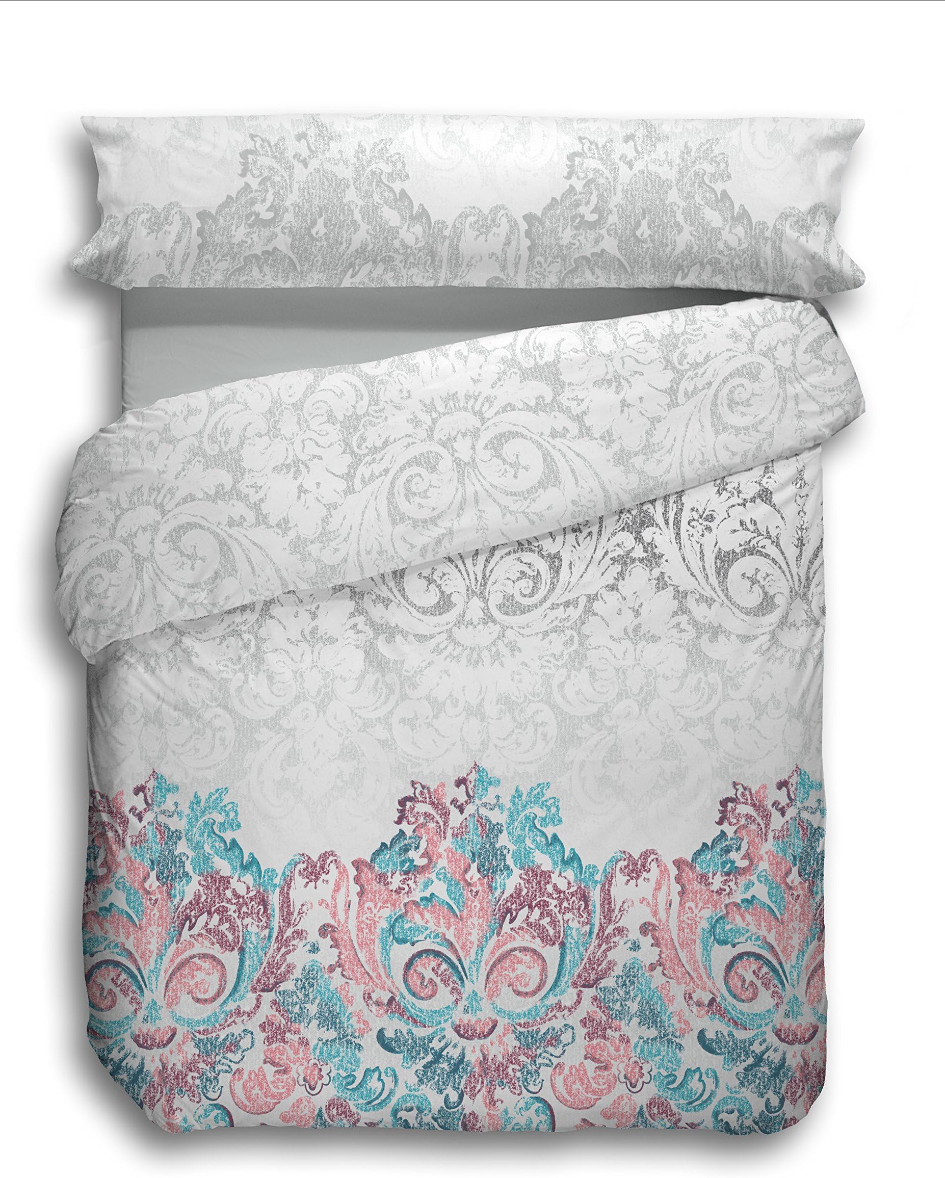 Stilia 3-Piece Duvet-Cover Set for Beds modern Cama 150cm (240x240cm) grey