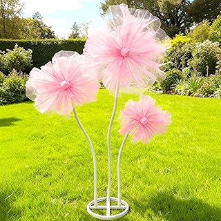 WARMALL 3PCS Giant Flowers for Decoration, 5.9Ft Large Artificial Silk Flower with Stems and