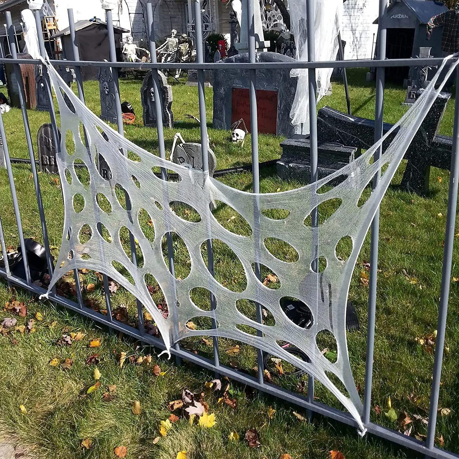 Halloween Deko Spinnennetz,Outdoor Spinnweben Dekoration,Groß Halloween Gruselige Tuch,Partyzubehör,Spinnennetz für Halloween Party Garten Spukhaus Hof Dekoration,200x600cm
