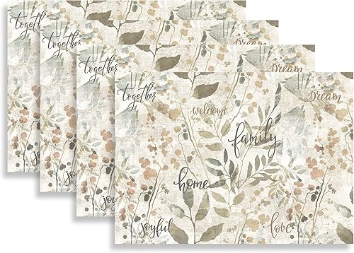 Blissful Living - Conjunto de 4 manteles individuales resistentes a las manchas decora tu mesa de cocina con nuestro hermoso mantel individual y