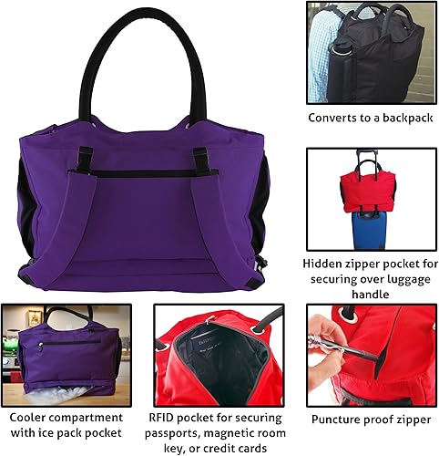 Miniatura 3 de Bolsa de viaje antirrobo con bloqueo Gen 2 con compartimento aislado, Puerto Rico Púrpura