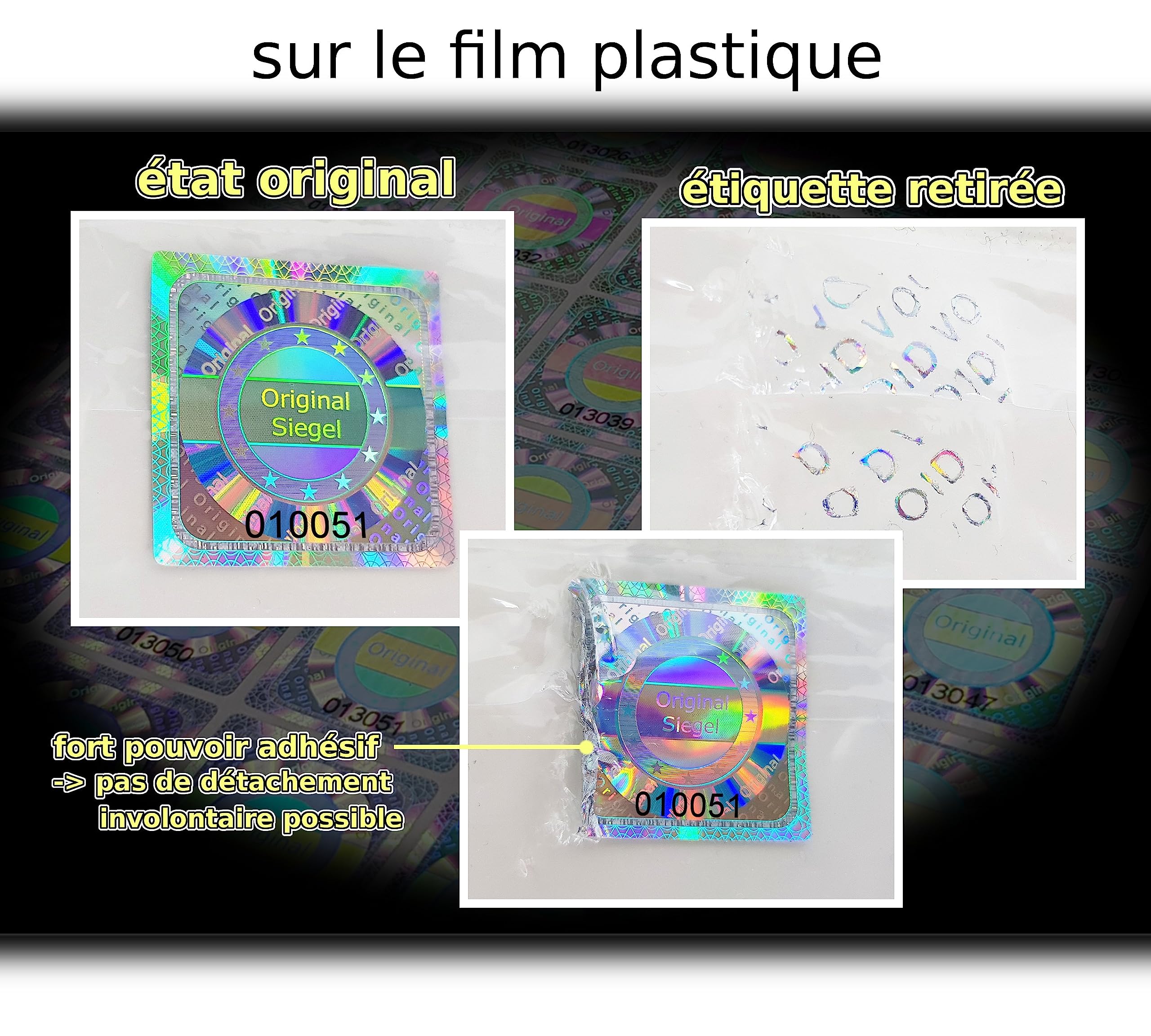 500 pcs - Hologramme 3D de sécurité, sceau original avec numéro de série | 25mm argent brillant - Sceaux de sécurité, sceau de qualité, sceau de garantie, étiquettes de sécurité, sceau de fermeture