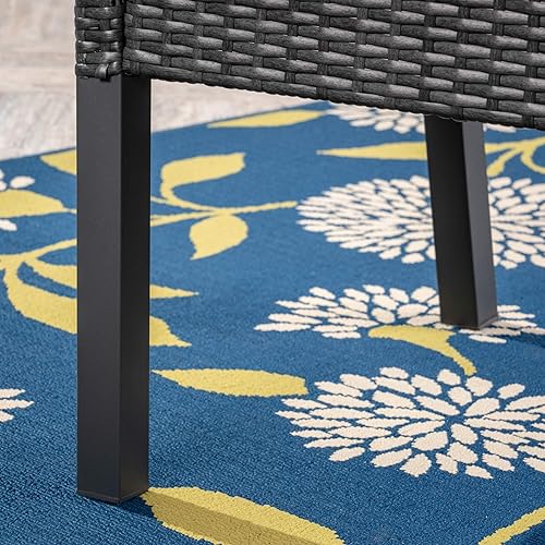 Miniatura 9 de Christopher Knight Home Shipp Outdoor - Juego de comedor de 5 piezas de madera y mimbre, acabado grisplateado