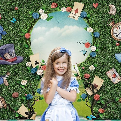 Miniatura 2 de Fondo de fotos de fiesta de té del país de las maravillas de 7 pulgadas de ancho x 5 pulgadas de alto, soporte para llaves de tablero de ajedrez,