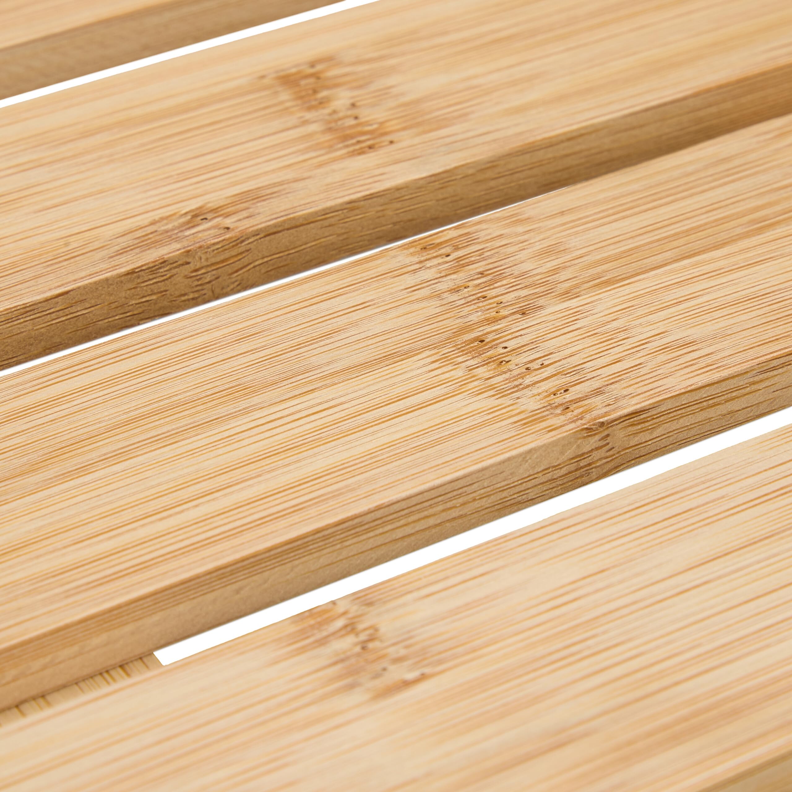 Relaxdays Pedana Doccia in bambù, 60 x 40 cm, Tappetino Antiscivolo per la Vasca e la Sauna, Interno e Esterno, Naturale