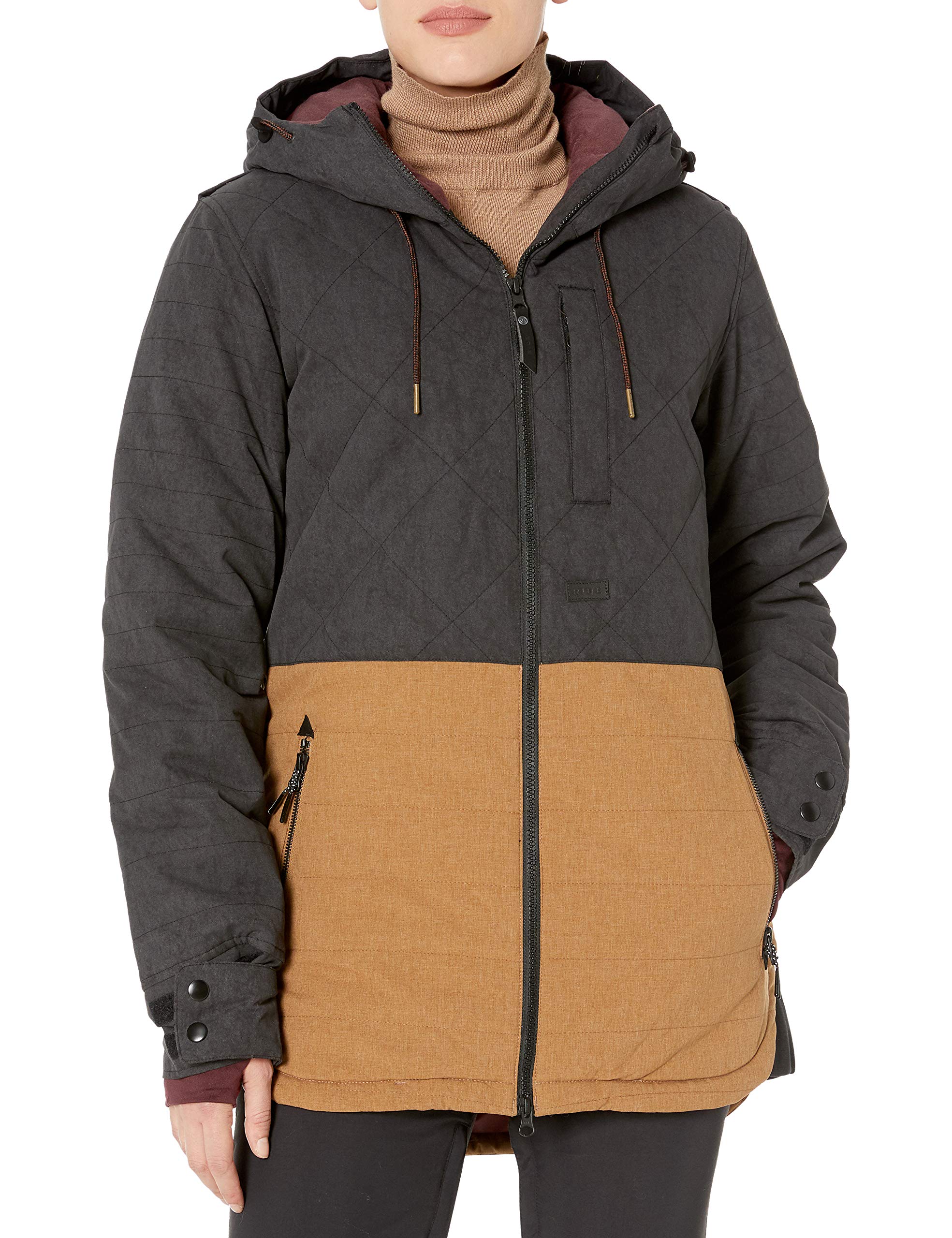 Ride Snowboard Outerwear Women's Marion Jacket, Waxed Black/Tobacco Melange, SM