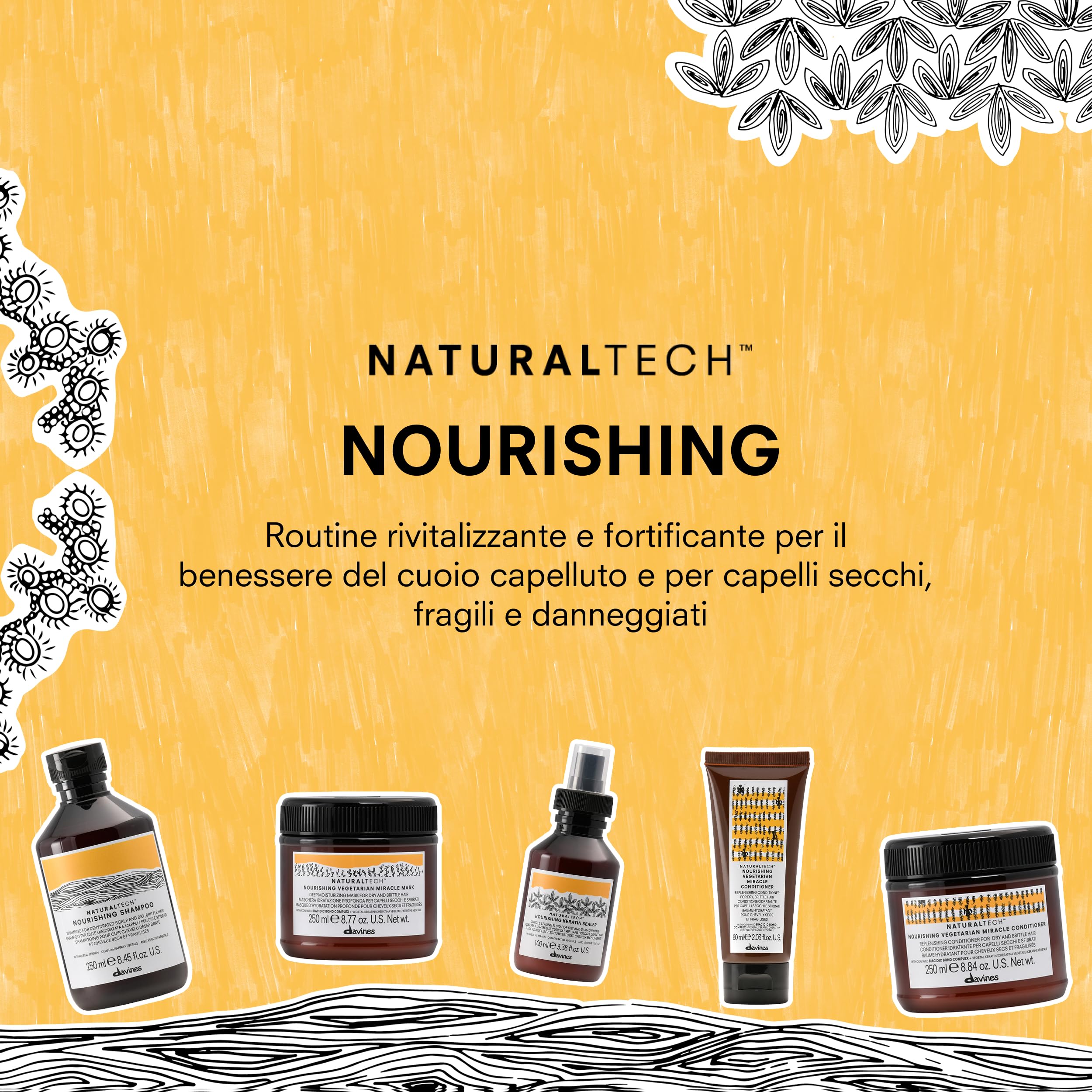 Davines NOURISHING Hair Building Pak - Maschera ristrutturante per capelli secchi e sfibrati - Azione riparatrice - 250 ml