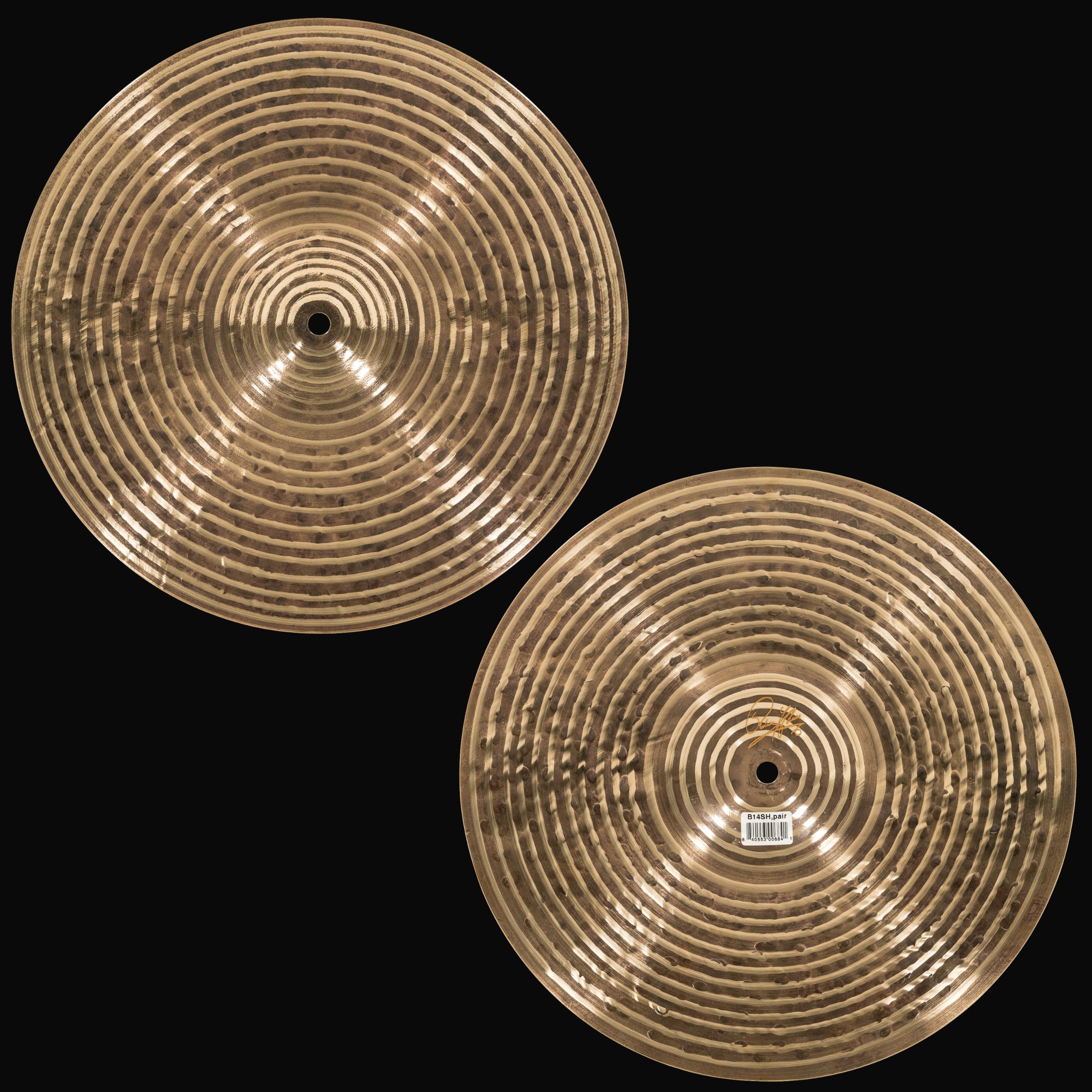 Meinl Cymbals Byzance Dark Rodney Holmes Hihat 14 Zoll (Video) Schlagzeug Becken - Paar - (35,56cm) B20 Bronze, Dunkles Finish (B14SH)
