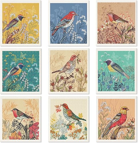 Norme 9 paños de cocina suecos absorbentes suecos, trapos de cocina suecos, trapos decorativos para cocina, paños de cocina reutilizables,