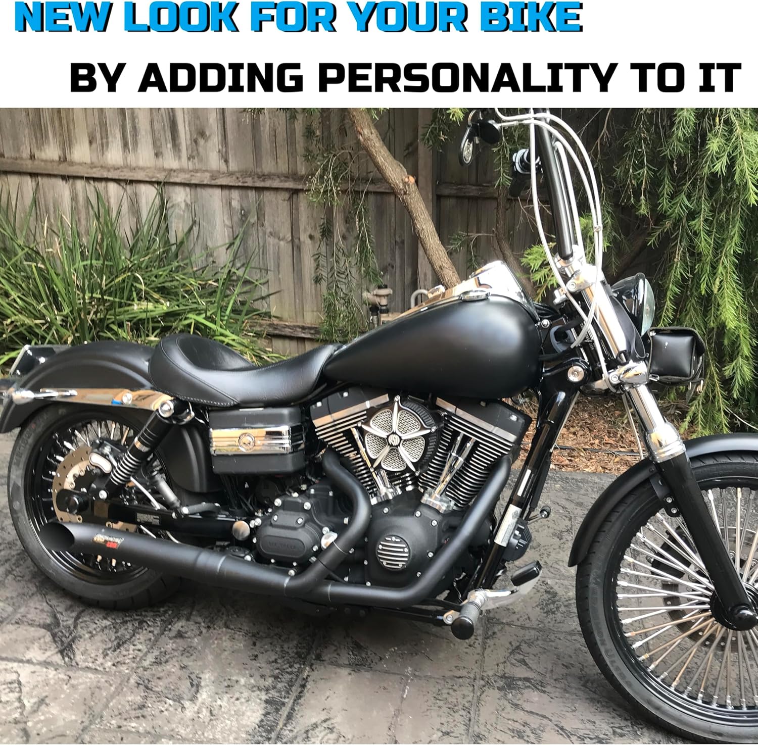 FatFlex 18" Rear Wheel - Aggressive 4.25" Black Chrome Fat Spokes for 00-07 Harley Dyna/Softail/Touring (Dual Bearing 1" & 3/4" w/Reducer), Wider and Easier To Control-18425R-1SM-BCB