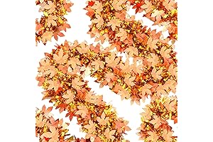 Thanksgiving Tinsel Garland - 26.2 Feet of Autumnal Festivity