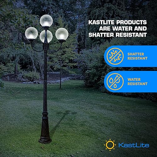 Miniatura 6 de KastLite Globo de poste de lámpara de acrílico transparente de 8 pulgadas  Textura suave con cuello de ajuste de 3.91 pulgadas  Fabricado en los