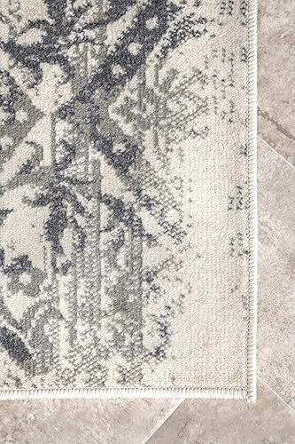 Miniatura 7 de nuLOOM Freja Faded - Alfombra de pasillo floral, 2 pies 6 pulgadas x 10 pies, gris, rectangular