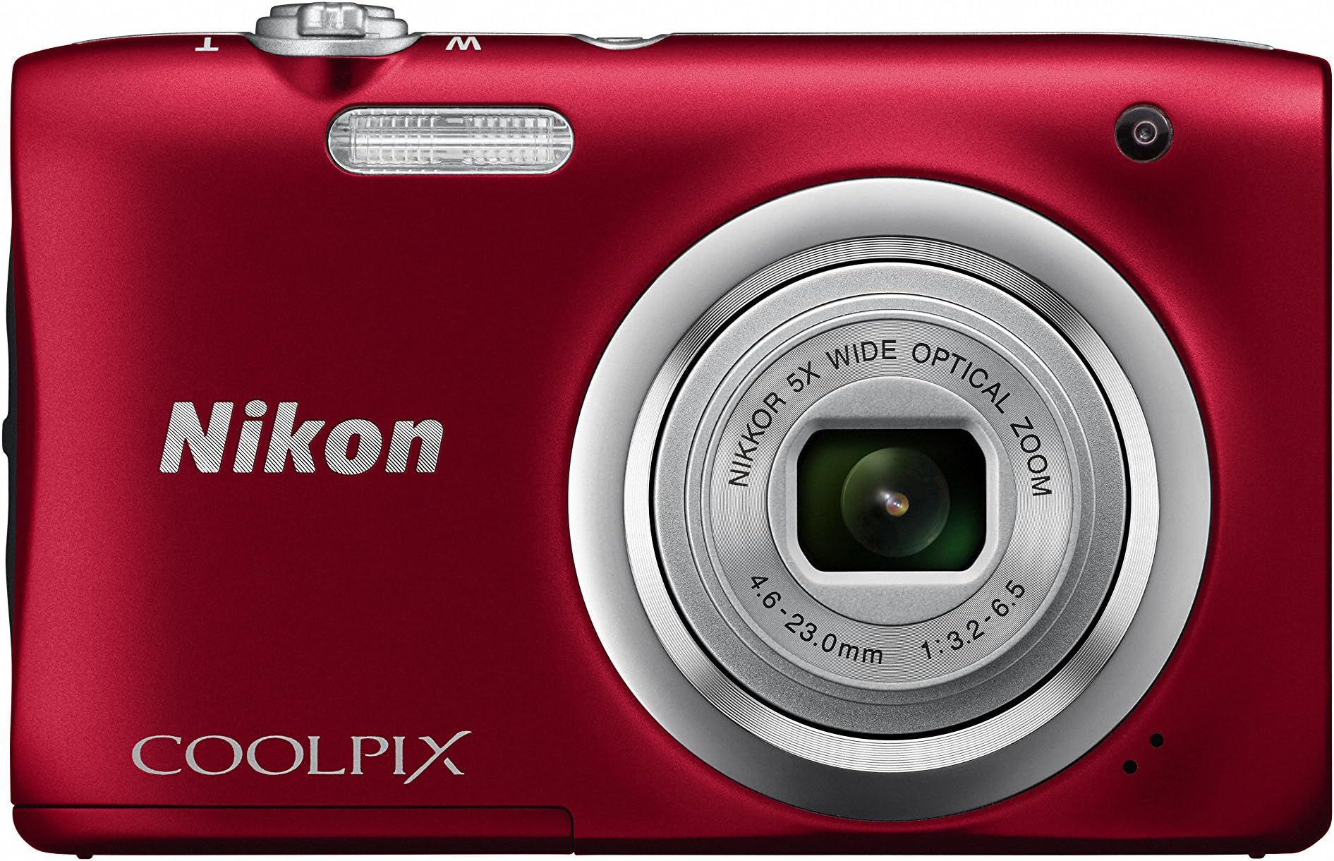 Nikon COOLPIX A100 Digital Camera, 5x Optical Zoom, 2005 Pixels, Red A100RD