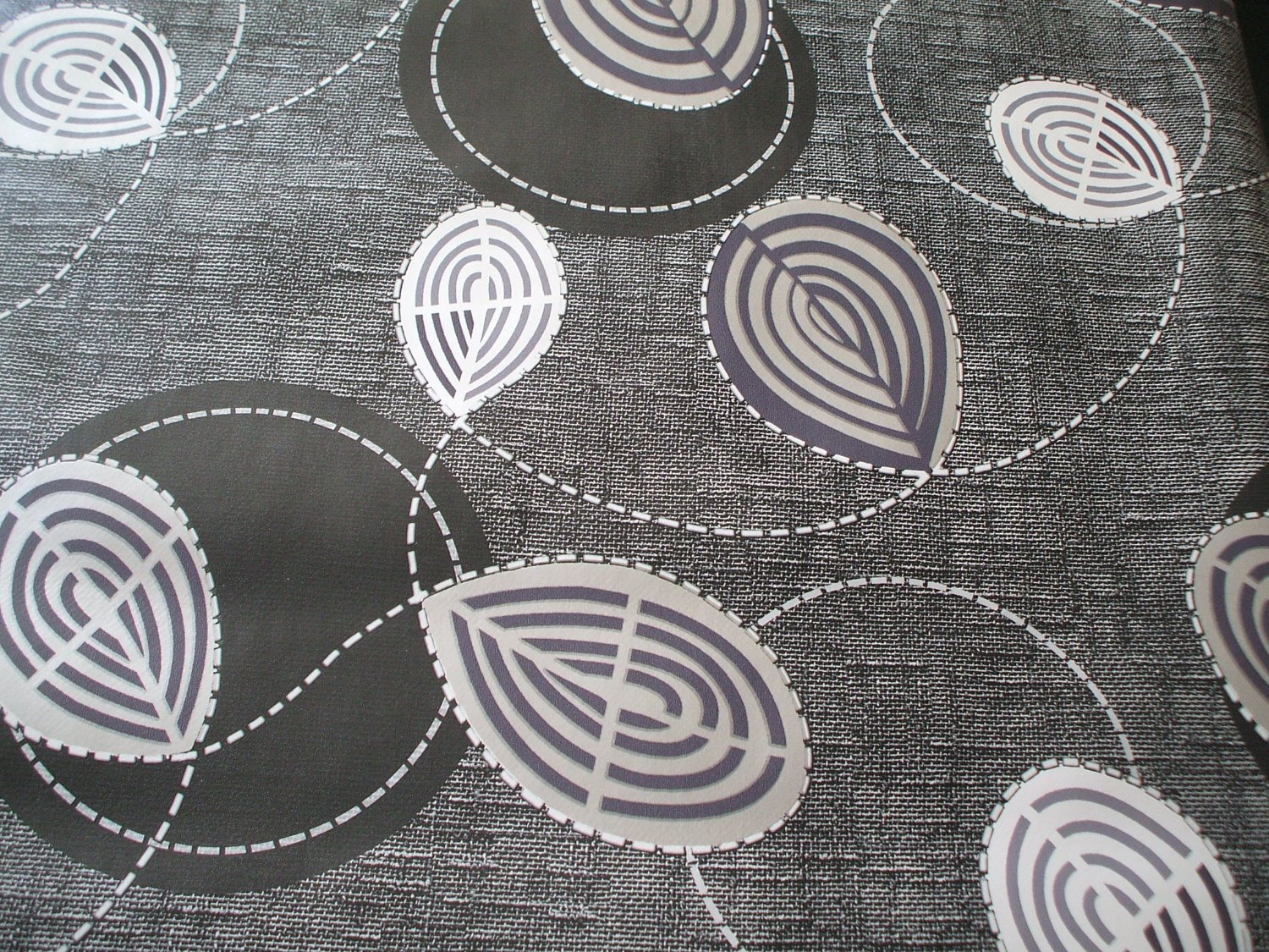 Karina Home Detroit Charcoal PVC Wipe Clean Tablecloth 137cm x 250cm