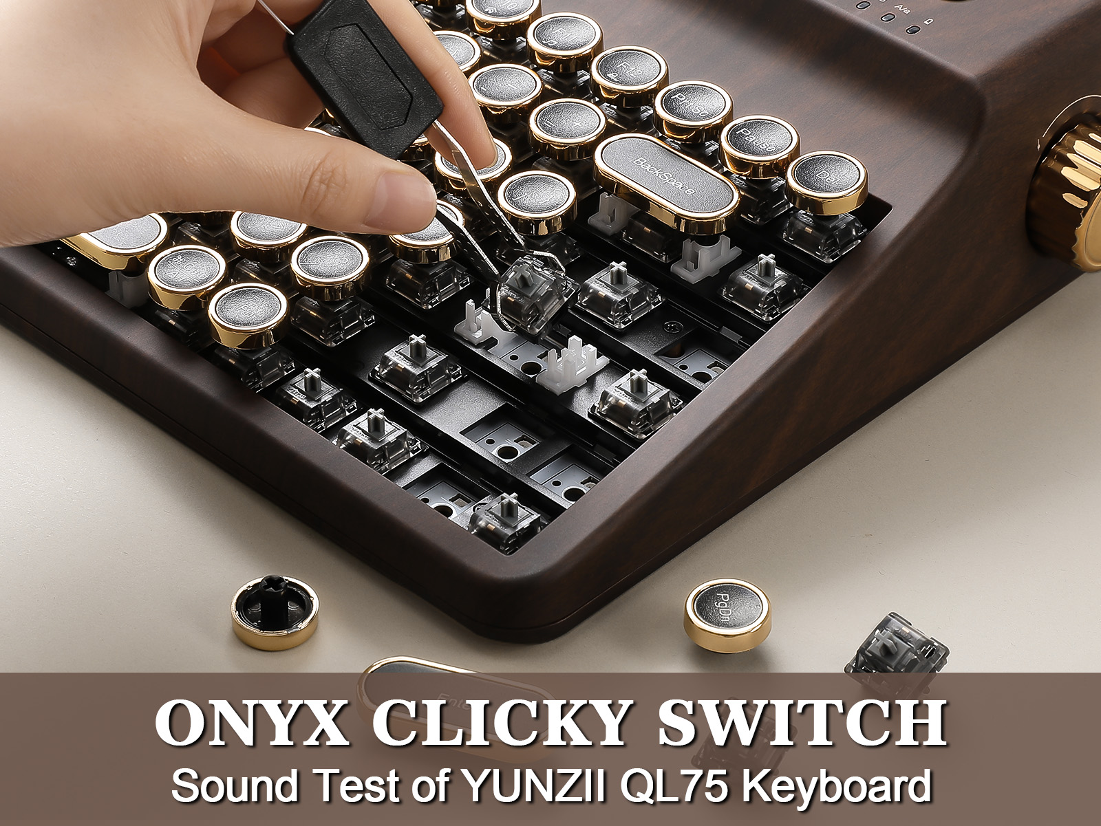 Amazon.com: YUNZII QL75 Retro Typewriter Hot Swap RGB Keyboard