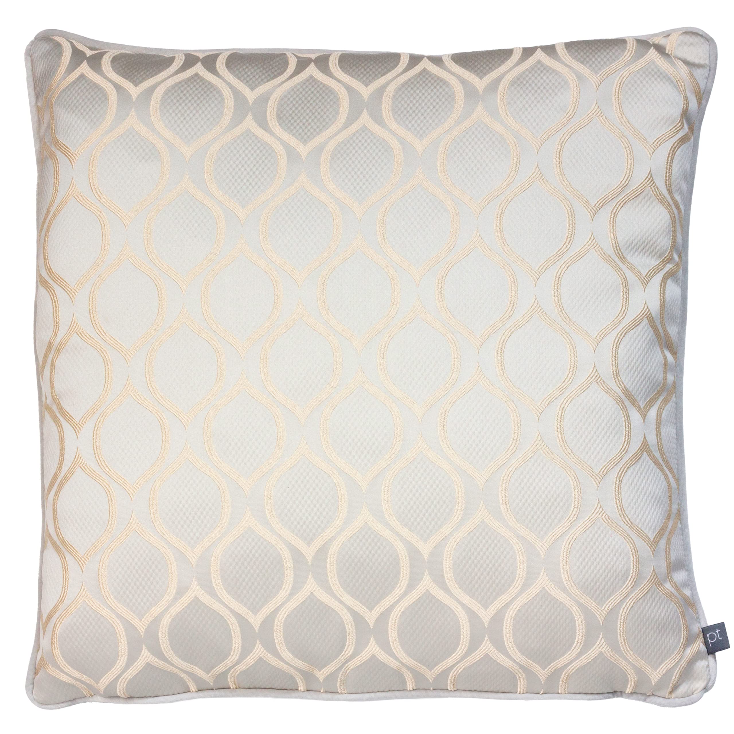 Prestigious Textiles Solitaire Embroidered Geometric Piped Feather Filled Cushion from B&Q