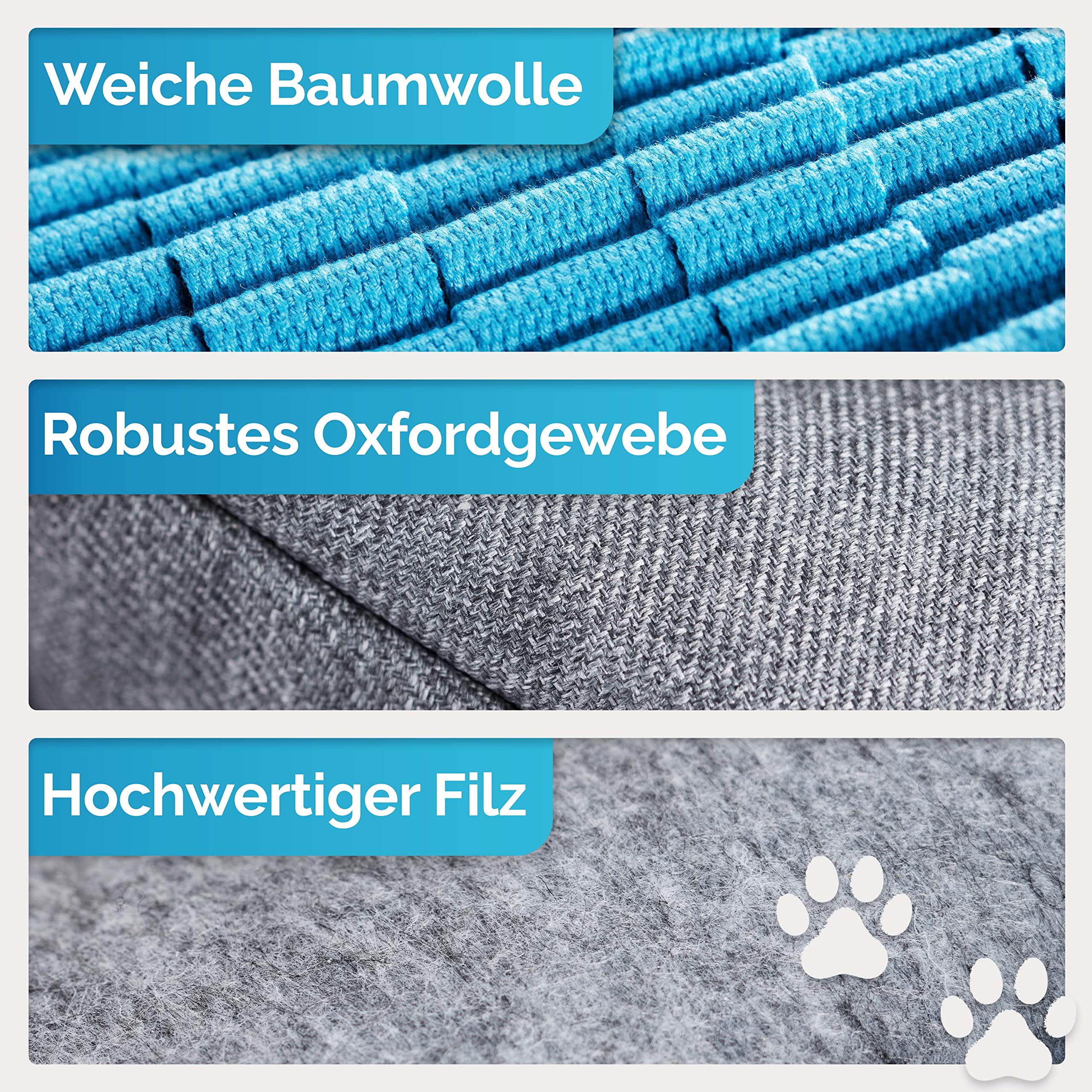 Briliantwerk® Alfombra para olfatear Perro – Material Extremadamente Resistente – 10 Elementos de Entrenamiento y 3 Niveles de dificultad – El Juguete de Inteligencia para Perros de Todos los tamaños