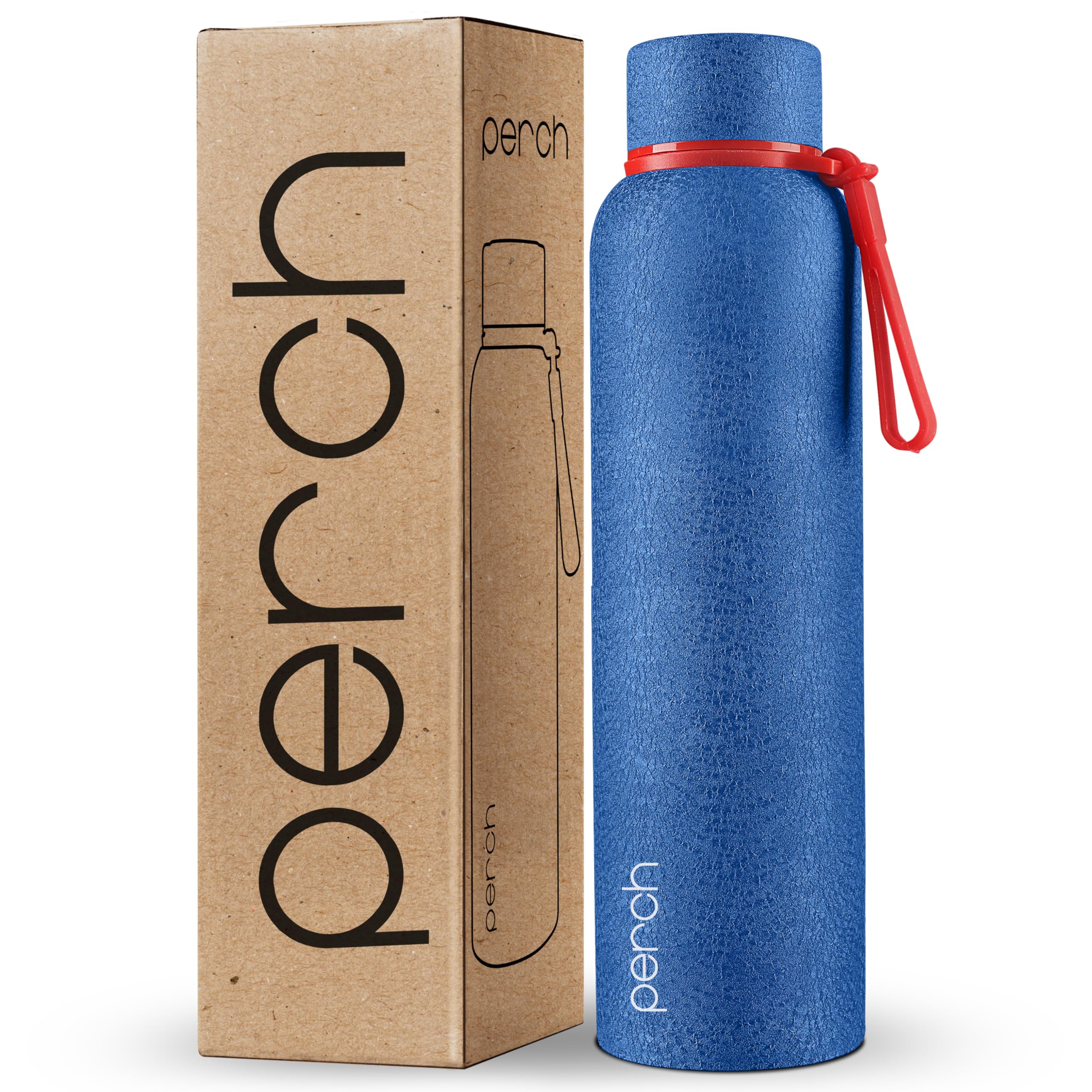 Perch Zenith ISI Certified Hot and Cold Steel Water Bottle 1 LTR, Vacuum Insulated Flask for Adults | BPA-Free, Leakproof | Easy to Carry Bottle for Office, School, Gym (Blue)