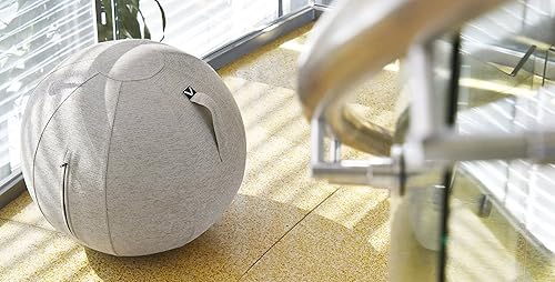 Miniatura 4 de Vivora Luno - Silla de bola de ejercicio, fieltro, tamaño máximo (25 a 26 pulgadas), para oficina en casa, entrenamiento de equilibrio, pelota de
