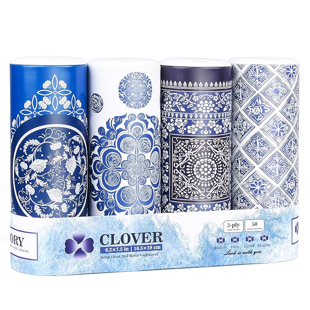 Car Round Canned Tissue Box Cup Holder Facial Tissues Cylinder Tube Face Towel 4 Canister 3-Ply Car Napkins