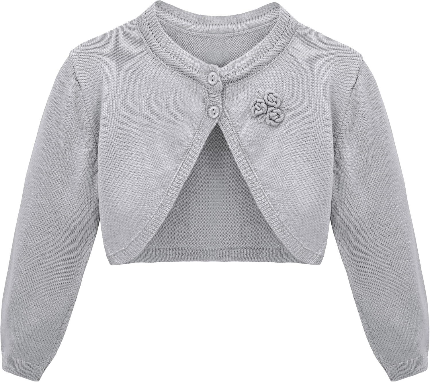Lilax Baby Girls' Long Sleeve Cardigan Shrug, Button Closure Bolero