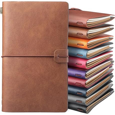 10 Pieces PU Leather Journal Bulk Vintage Travel Notebook