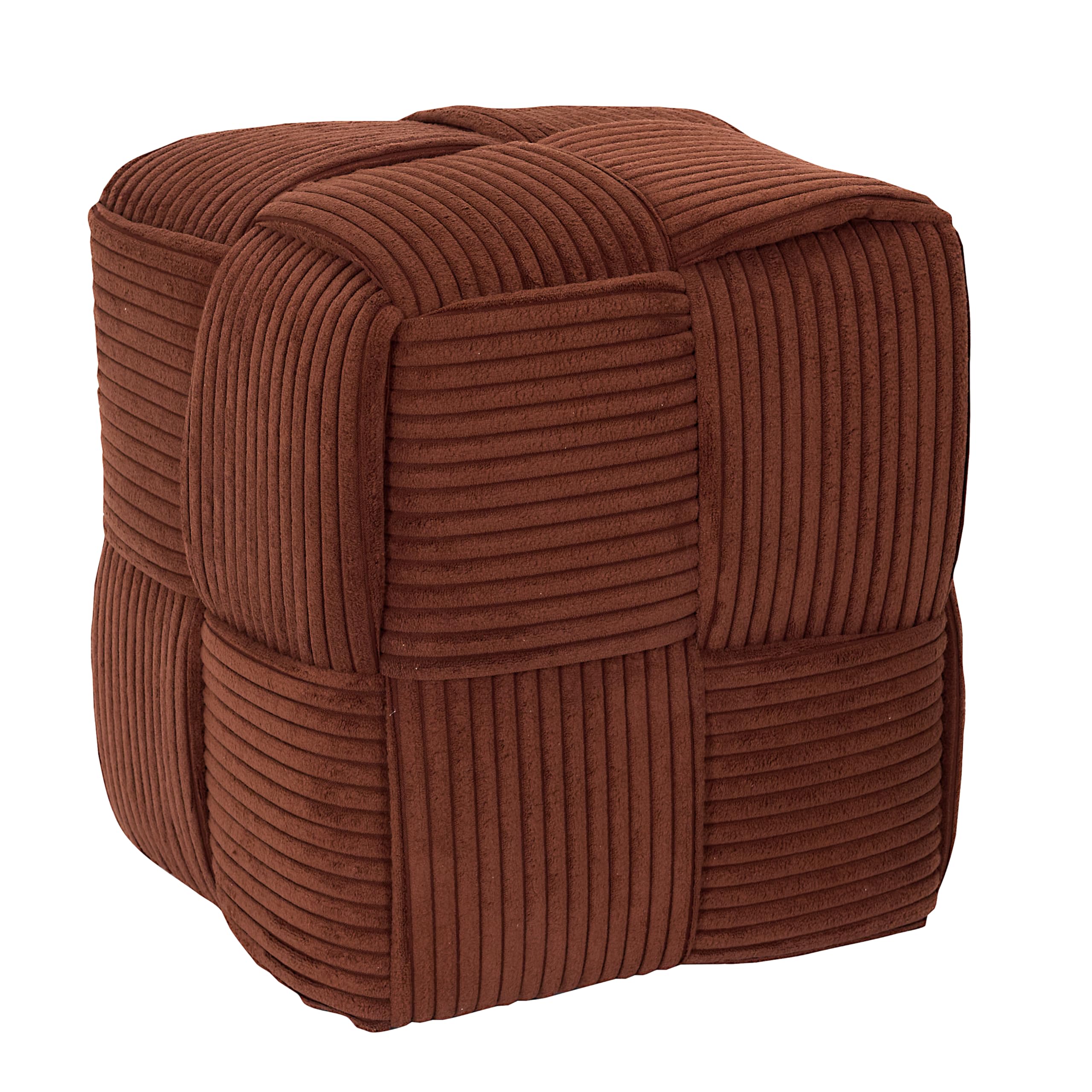 HOME DECO FACTORY - HD0539 Pouf Côtelé Tressé Terracotta, Design Élégant et Confortable, Usage Polyvalent comme Siège ou Table d'Appoint, Dimensions 36x38x36 cm | Tissu tressé, pouf côtelé, design élégant, siège ou table d'appoint, polyvalent, confortable