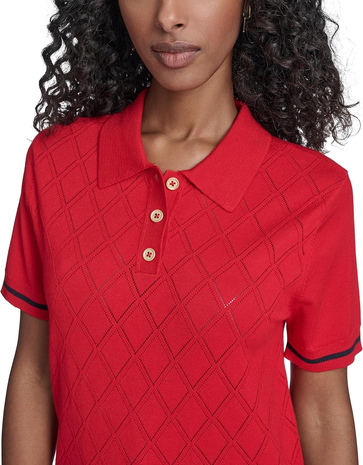 Tommy Hilfiger Womens Short Sleeve Johnny Collar Polo Sweater - Image 5