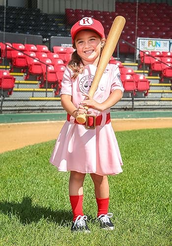 Miniatura 5 de Una liga de su propio disfraz de béisbol Dottie para niños pequeños, Rosado