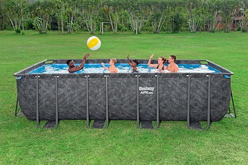 Bestway Kit Piscine Hors Sol rectangulaire APX 365-549 cm x 274 cm x 132 cm - Gris foncé - 3