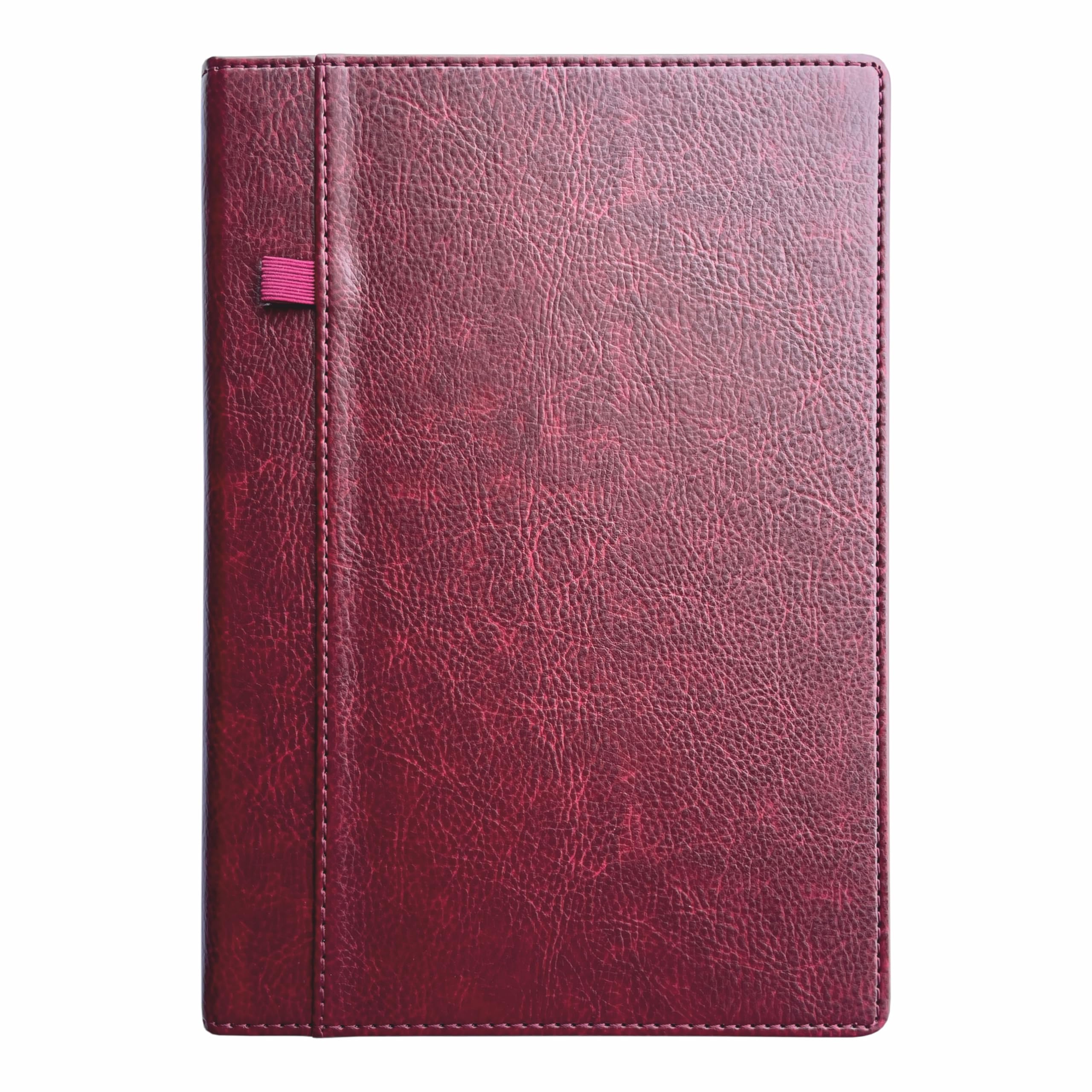 A5 EXEC Notebook | 192 Pages | College Ruled Notebook | 80 Gsm Paper | Leather PU Cover | Pen Loop | for Writing, Planning, Travel Office Use, Handy Journal, Stylish Look Journal (Burgundy)
