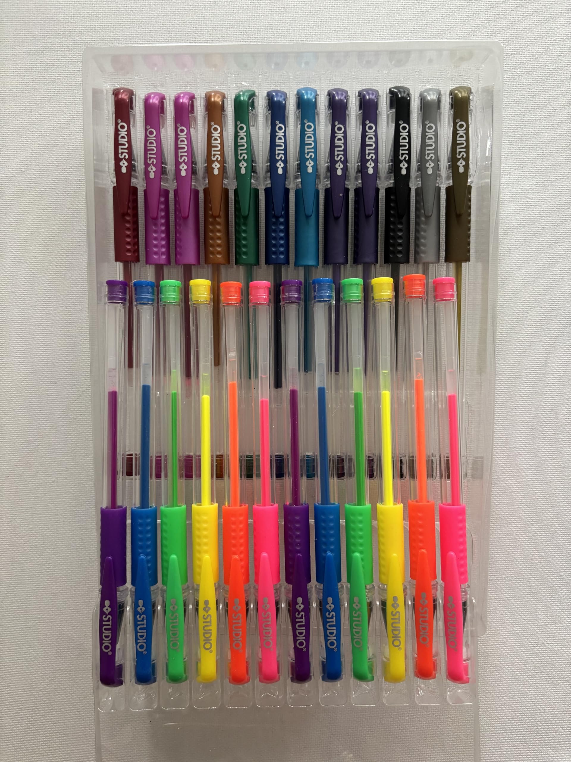 24 Assorted Gel Pens 0.7mm (12 Neon + 12 Metallic) : Amazon.ca