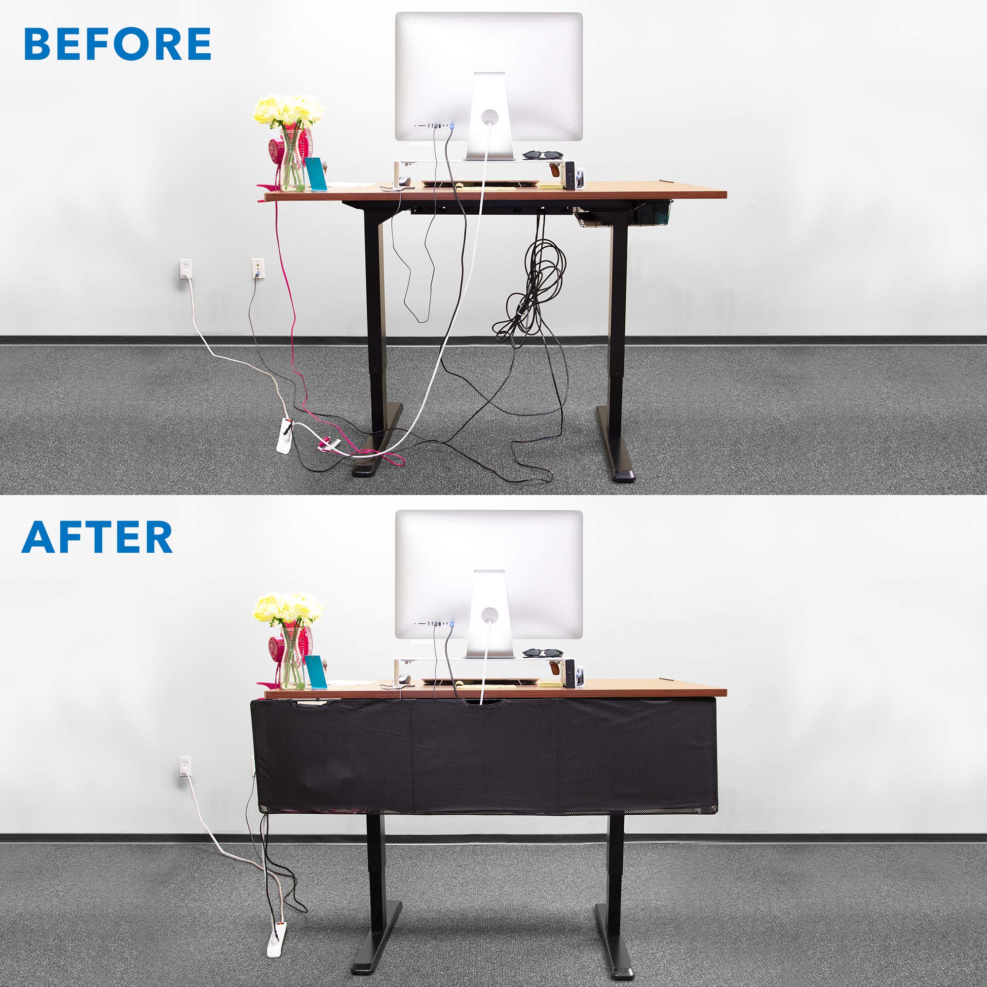 Buy MOUNTIT! Under Desk Modesty Panel for Office Desks and Sit Stand Workstations [60 Inches
