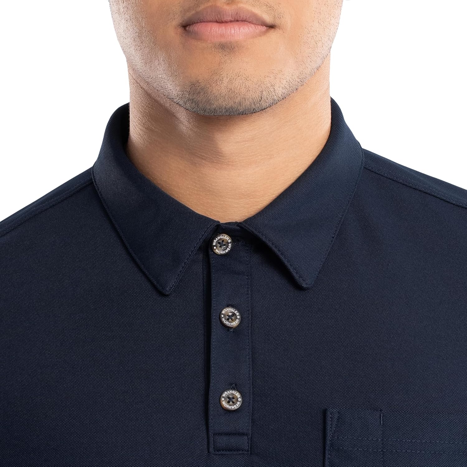 Wrangler Mens Short Sleeve Performance Workwear Polo - Image 3