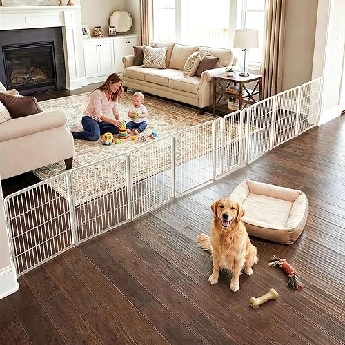 Miniatura 98 de FXW Puerta para perros extra ancha diseñada para uso en interiores, ancho ajustable de hasta 165 pulgadas de ancho (40 pulgadas de alto, 6 paneles