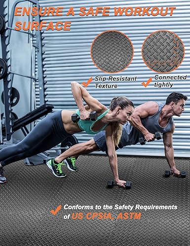 Miniatura 3 de innhom 122448 Tiles Gym Flooring Gym Mats Exercise Mat for Floor Workout Mat Foam Floor Tiles for Home Gym Equipment Garage