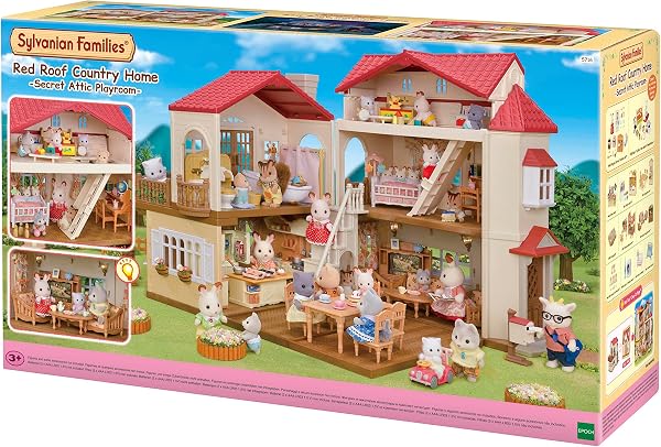 Sylvanian Families - La grande maison éclairée et sa pièce secrète - Maison avec + 10 accessoires - Plongez dans l'univers de la famille Sylvanian - Figurines miniatures - Jouet enfant 3 ans - 5716