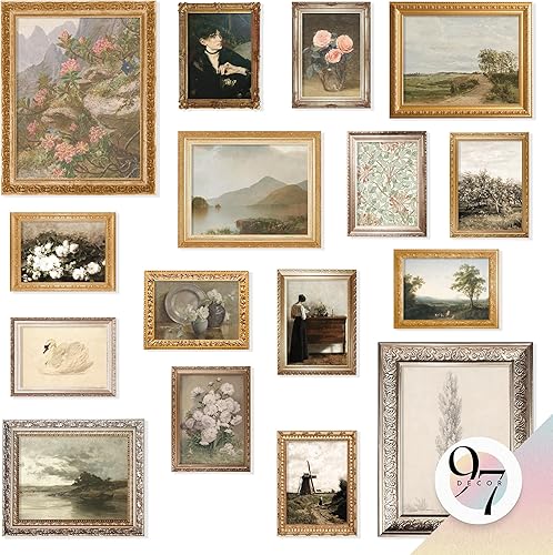 97 Decor Impresiones artísticas vintage grandes de 11 x 14 pulgadas, decoración de pared con núcleo de casa de campo rústica, decoración de pared
