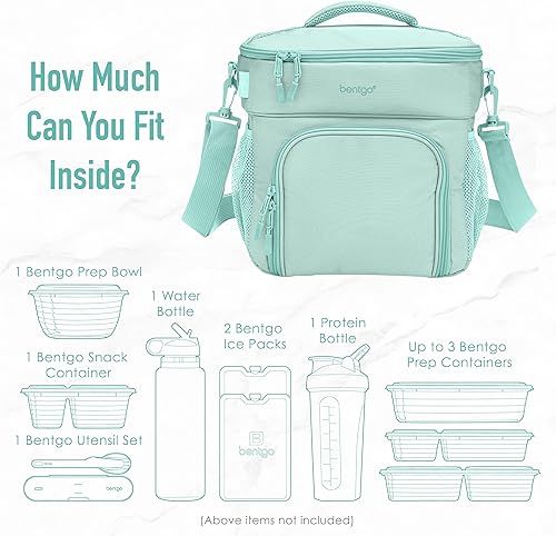 Miniatura 6 de Bentgo Prep Deluxe - Bolsa multicomida, aislamiento de alta calidad de hasta 8 horas con exterior e interior resistente al agua, bolsa de almuerzo