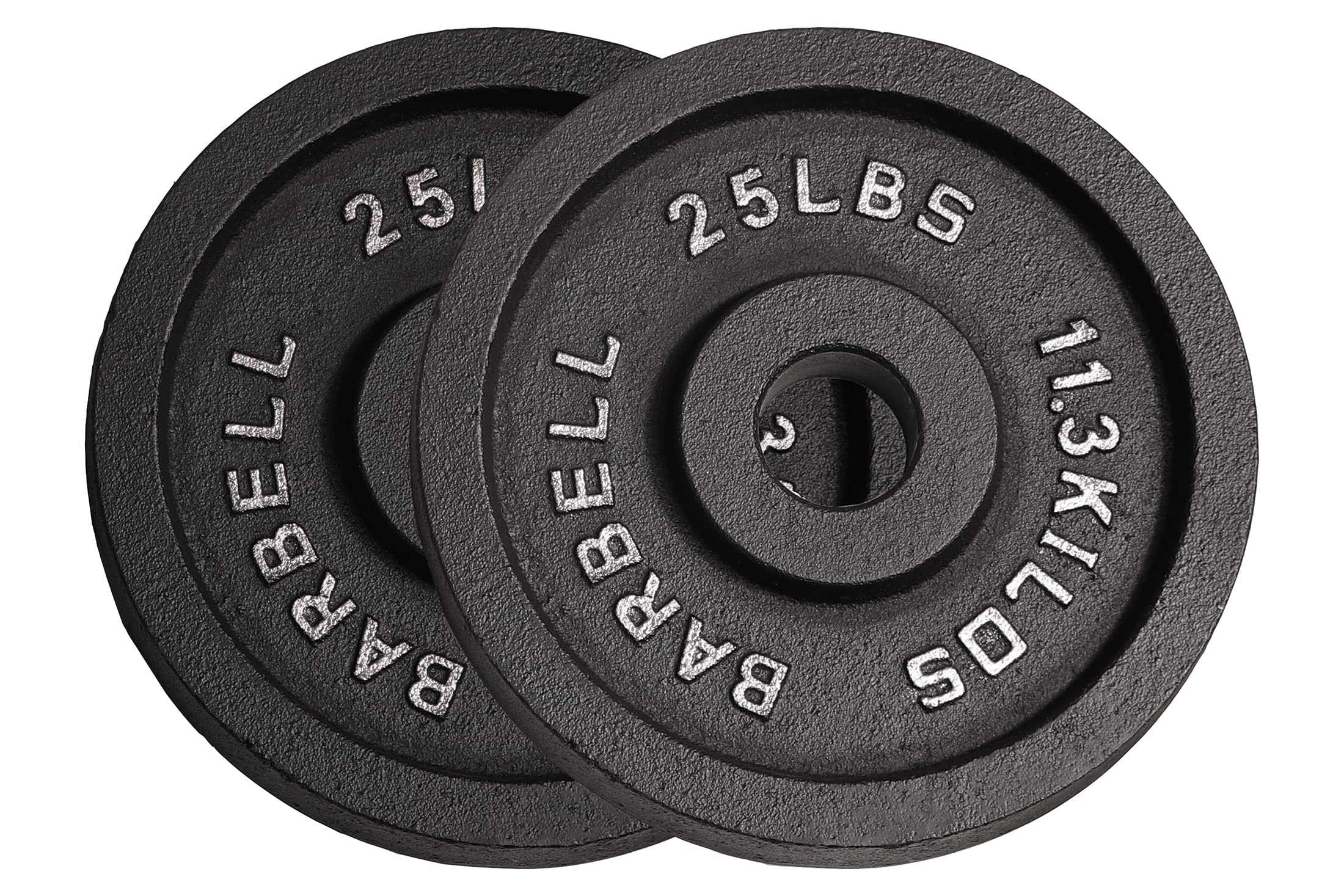 Pair 25 lb. Cast Iron Olympic Plates by Deltech Fitness