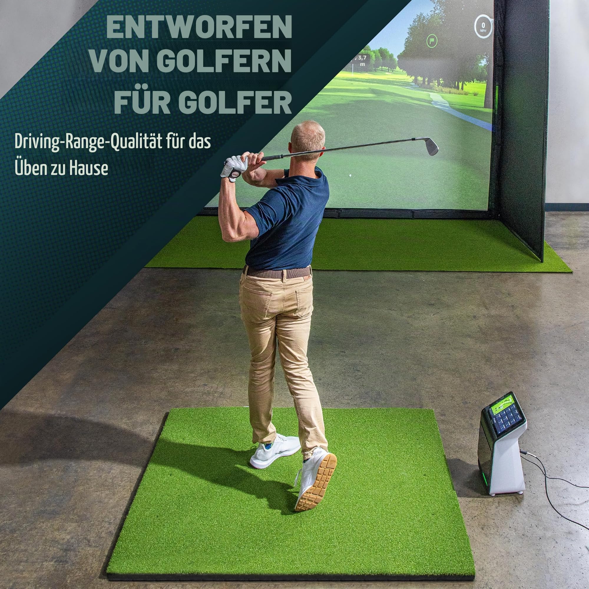 GoSports PRO Golf Schlagmatten für Indoor/Outdoor Übung - Größe wählen - Turf Driving Range Matten für Golfsimulatoren und Übung