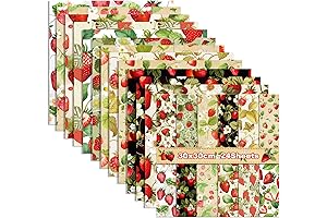 Strawberry-Themed Scrapbook Paper, 12x12 Inches