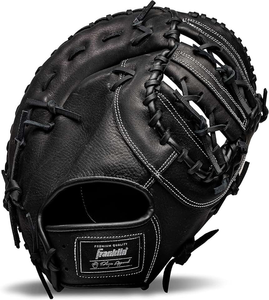 Franklin Sports Luva de beisebol de campo – Luva de beisebol masculina para adultos e jovens – CTZ5000 Luvas de beisebol de couro bovino preto
