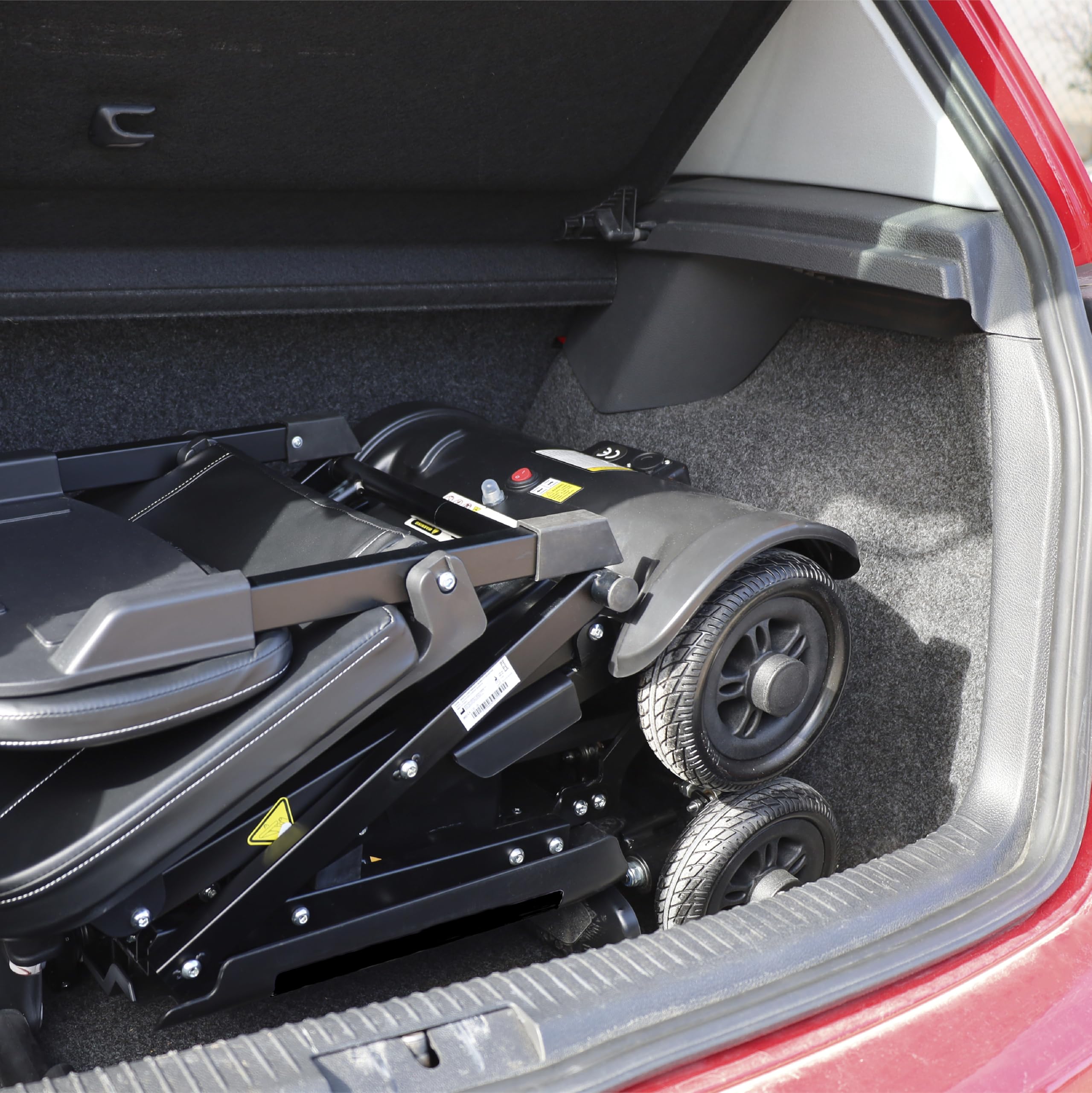 PEPE Mobility Scooter Eléctrico Plegable, Batería 10Ah, 4 Ruedas, Negro | Autonomía de 10 a 15 km, Litio Extraíble de 24V con 2 Llaves, Manillar Regulable, Asiento Acolchado, Luz LED y Claxon