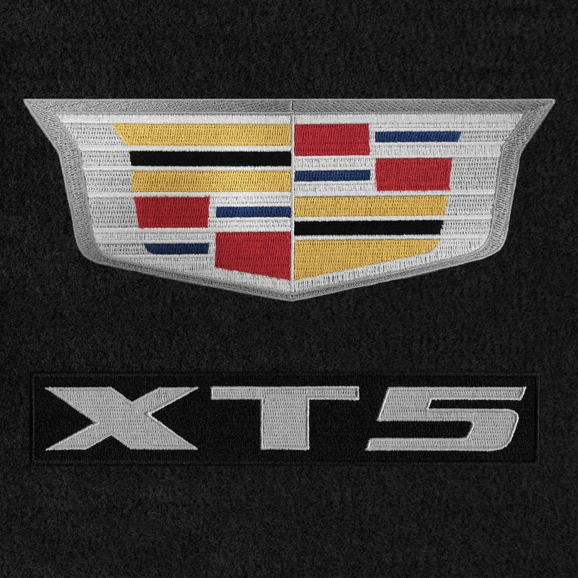 Lloyd Mats Custom-Fit Carpeted Floor Mats Premium Luxury Car Floor Liners for Cadillac XT5 2017-ON (Charcoal, Cargo - XT5 Logo + Large Crest)